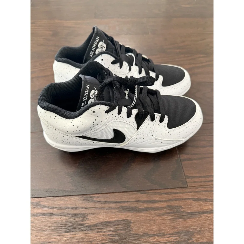 Air Jordan Stadium 90 Baseball Cleats White Black Speckle HQ0210-100 Mens 8
